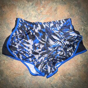 Nike‎ Kid's Dri-Fit Standard Fit Running Shorts,  Size XS, Blue/Black Camo